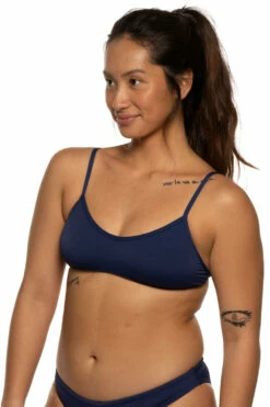 Malia Bikini Top - Navy -JOLYN Sales Swim Tops Malia Solid Side Navy Naomi 120921