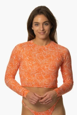 Moana Long Sleeved Crop Rashie - Crystal Cove