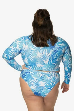 Moana Long Sleeved Crop Rashie - La Jolla 22 Moana Long Sleeved Crop Rashie - La Jolla -JOLYN Sales Swim Tops Moana Prints La Jolla Back CarlyCompton JSD2.23 021023