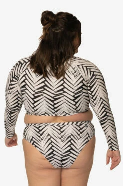 Moana Long Sleeved Crop Rashie - Pacific -JOLYN Sales Swim Tops Moana Prints Pacific Back CarlyCompton JSD2.23 021023