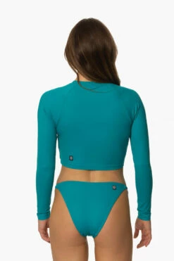 Moana Long Sleeved Crop Rashie - Encinitas -JOLYN Sales Swim Tops Moana Solids Encinitas Back MichelleMason JSD2.23 030723