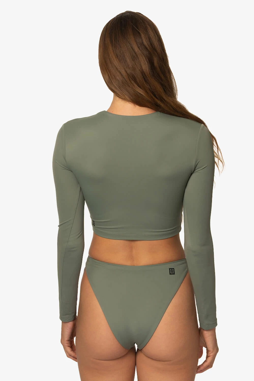 Taranaki Long Sleeved Crop Cut-Out Rashie - Eucalyptus 9 Taranaki Long Sleeved Crop Cut-Out Rashie - Eucalyptus - Image 7