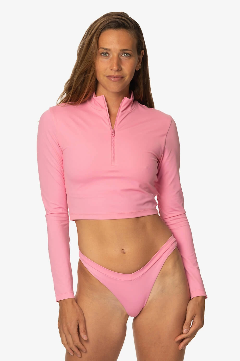Tofino Long Sleeved Crop 1/4 Zip-up Rashie - Dazzle 4 Tofino Long Sleeved Crop 1/4 Zip-up Rashie - Dazzle - Image 2