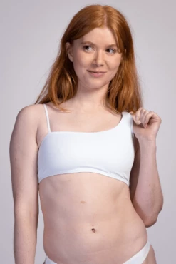 Willa Bikini Top - White -JOLYN Sales Swim Tops Willa Solids White Front LesleyGrant