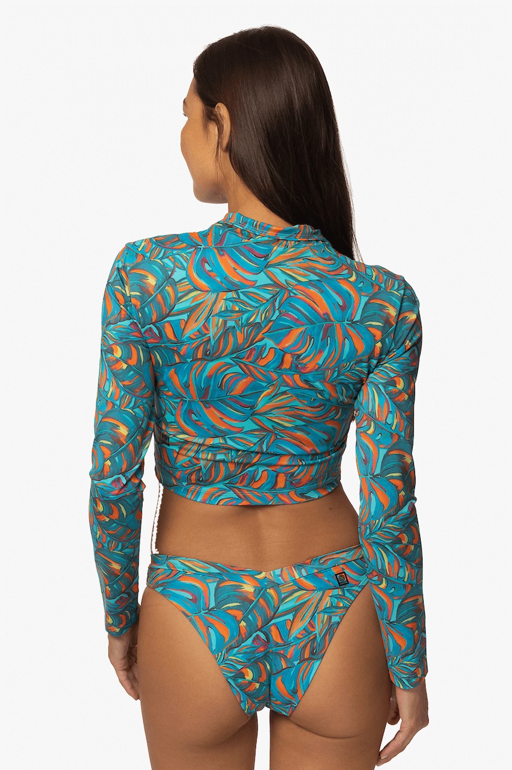 Tofino Long Sleeved Crop 1/4 Zip-up Rashie - Paradise 4 Tofino Long Sleeved Crop 1/4 Zip-up Rashie - Paradise - Image 2