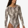 Lennon Long Sleeve Surf One Piece - Pacific -JOLYN Sales Swim Onesie Lennon Print Pacific Side GiannaShami 040323 JSD2.23