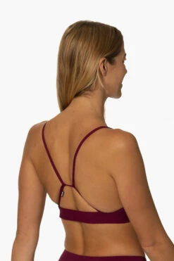 Mara Bikini Top - Cabernet -JOLYN Sales Swim Tops Mara Solid Cabernet BackSide KiraAlger 013123