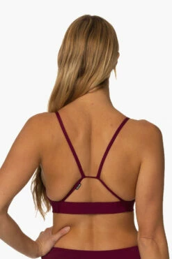Mara Bikini Top - Cabernet -JOLYN Sales Swim Tops Mara Solid Cabernet Back KiraAlger 013123