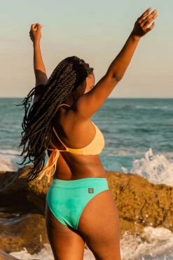 Zoe Bikini Bottom - Red -JOLYN Sales Zoe Solids Bottoms Back Lifestyle 061620