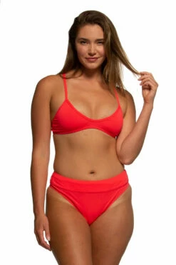 Zoe Bikini Bottom - Red -JOLYN Sales Zoe Solids Bottoms Front Strawberry STRAW 060520 png